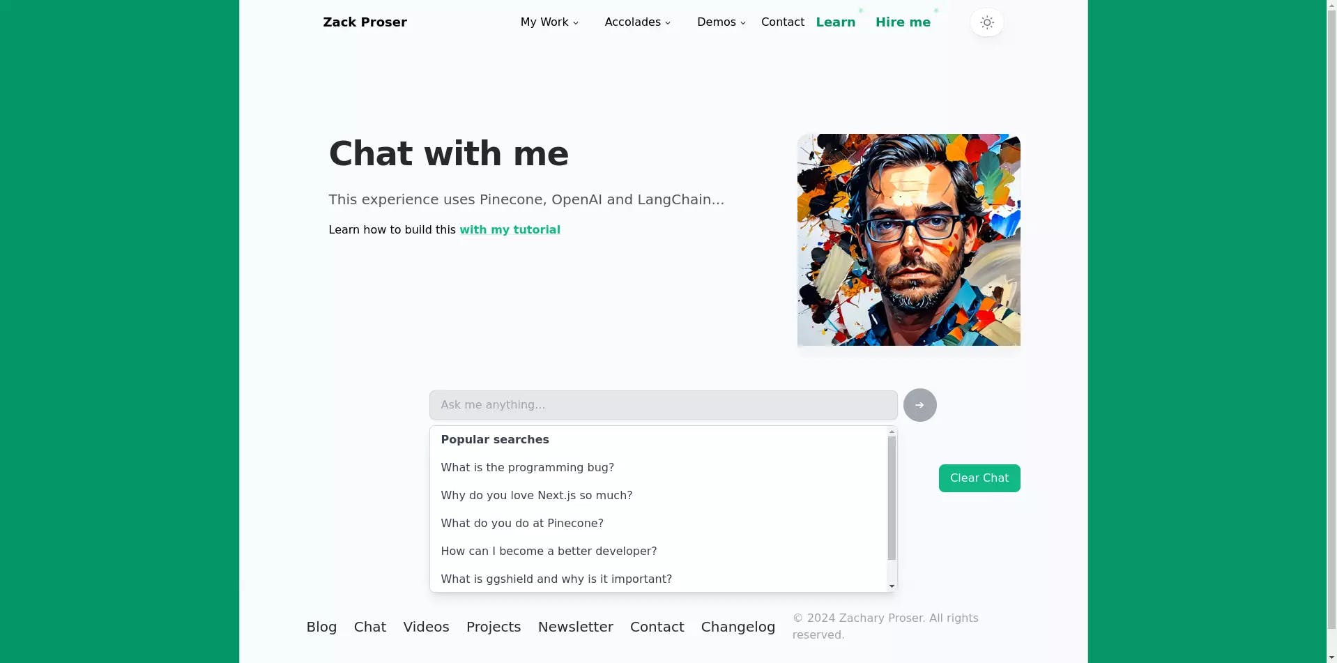 I built a chat with my blog feature