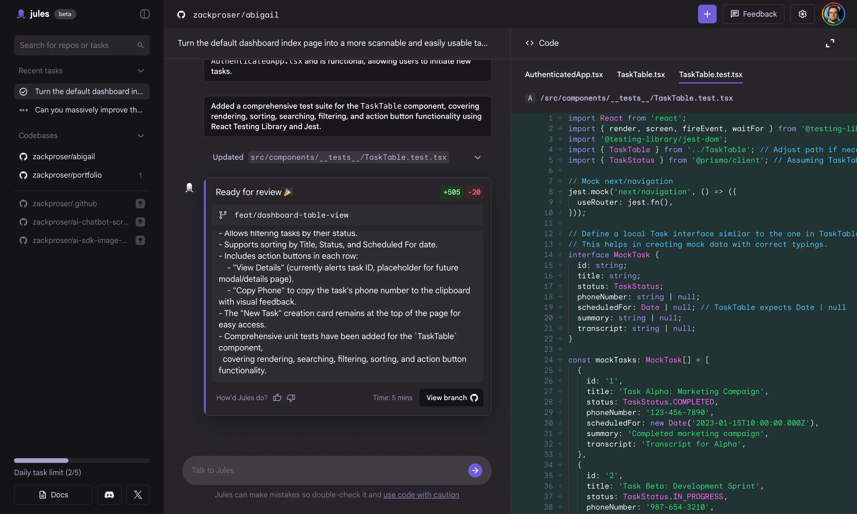 Jules branch publishing flow