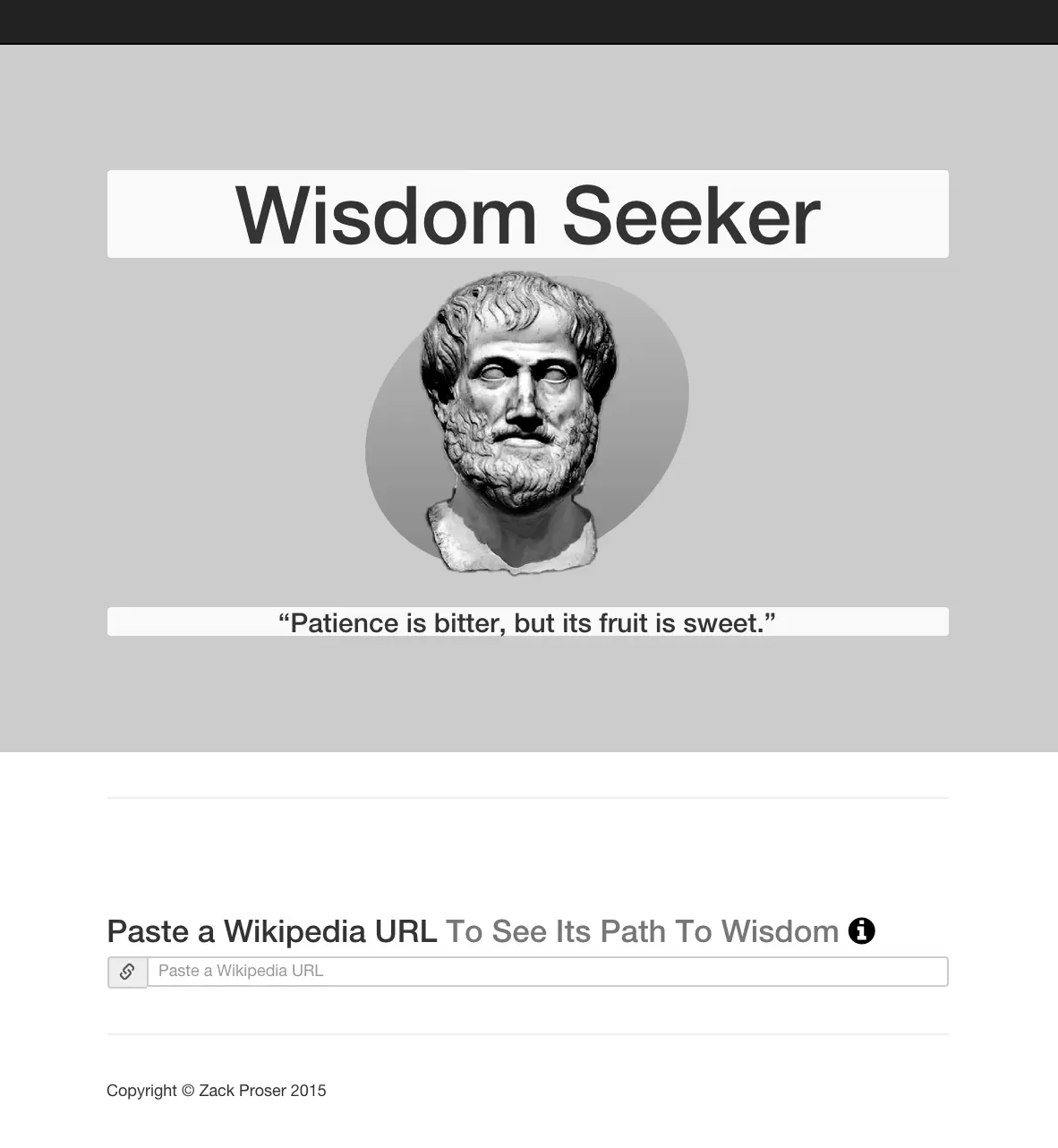 Wisdomseeker application homepage