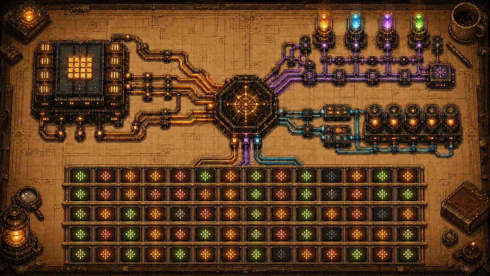Pixel-art coding benchmark flight recorder with local compute, cloud providers, credential relays, and a bank of run cells