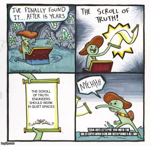 Open floor plan noise meme