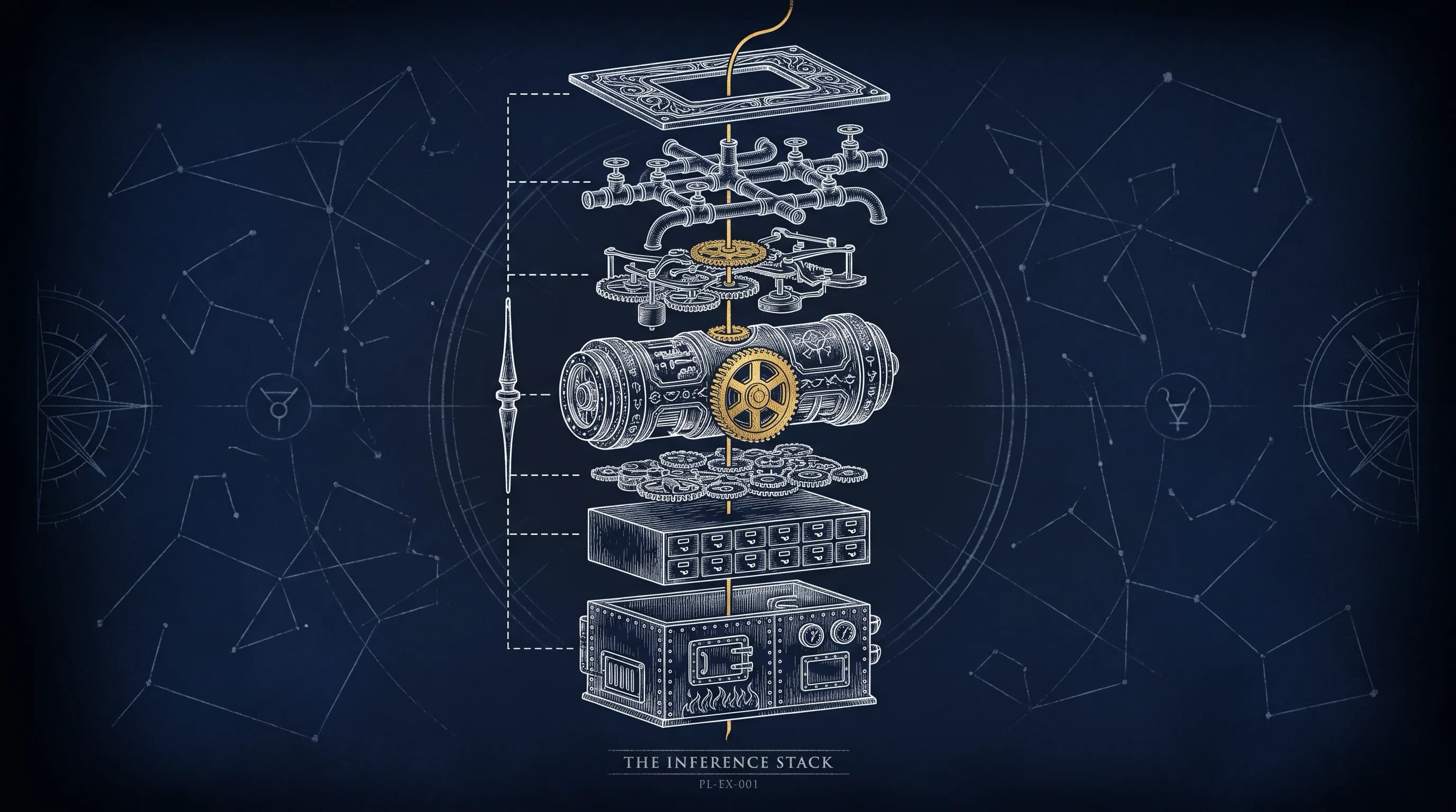 The Inference Stack exploded-view plate