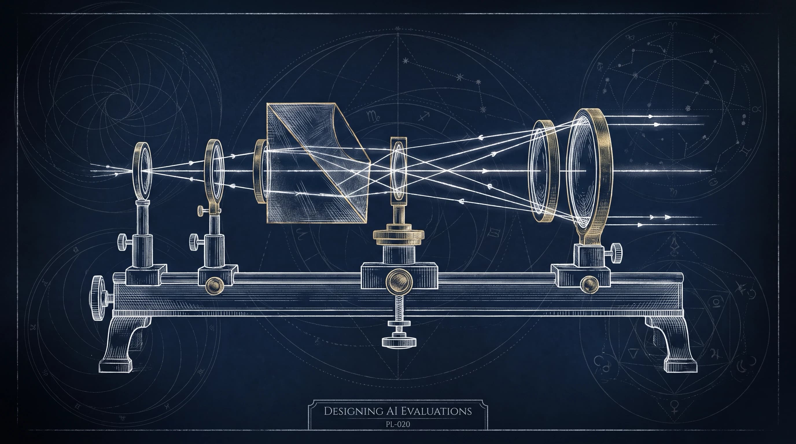 Designing AI Evaluations blueprint plate