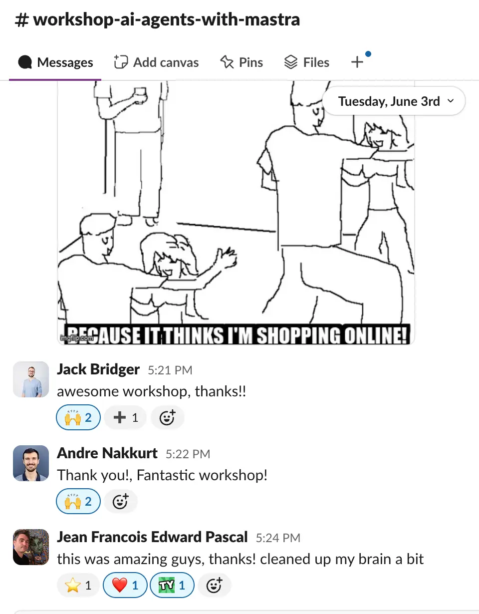 More workshop feedback from attendees