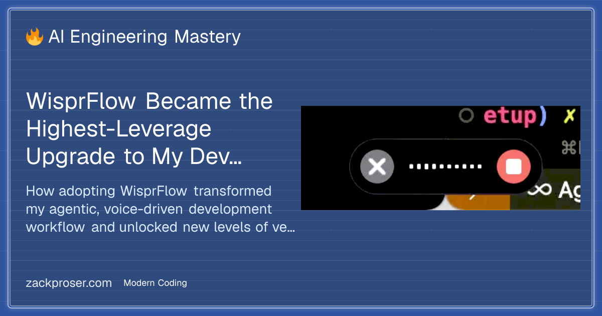 WisprFlow Became the Highest-Leverage Upgrade to My Dev…